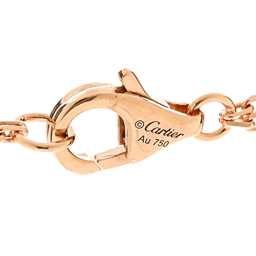 18K Pink Gold 2 Diamond LOVE Necklace