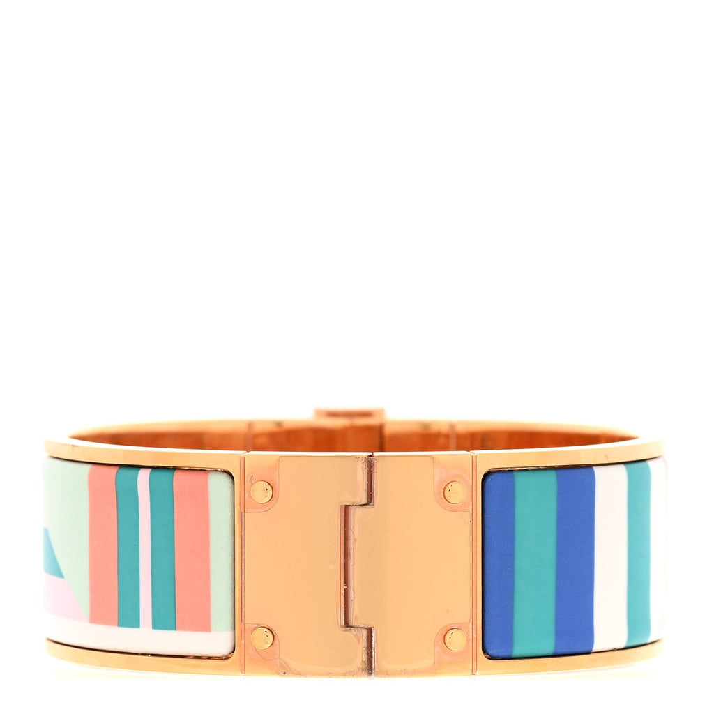 Enamel Printed Wide Sangles En Zigzag Plage Hinged Bracelet S Miami