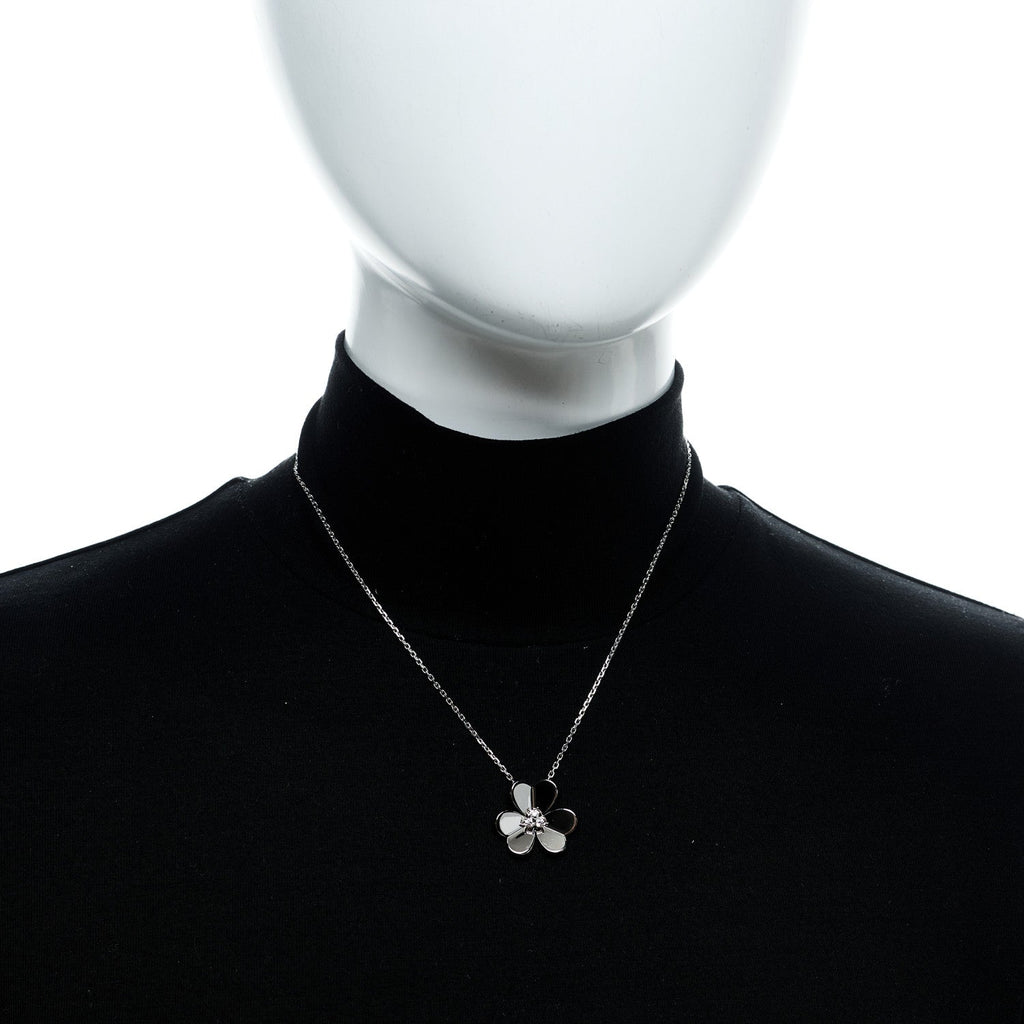 18K White Gold Diamond Large Frivole Pendant Necklace