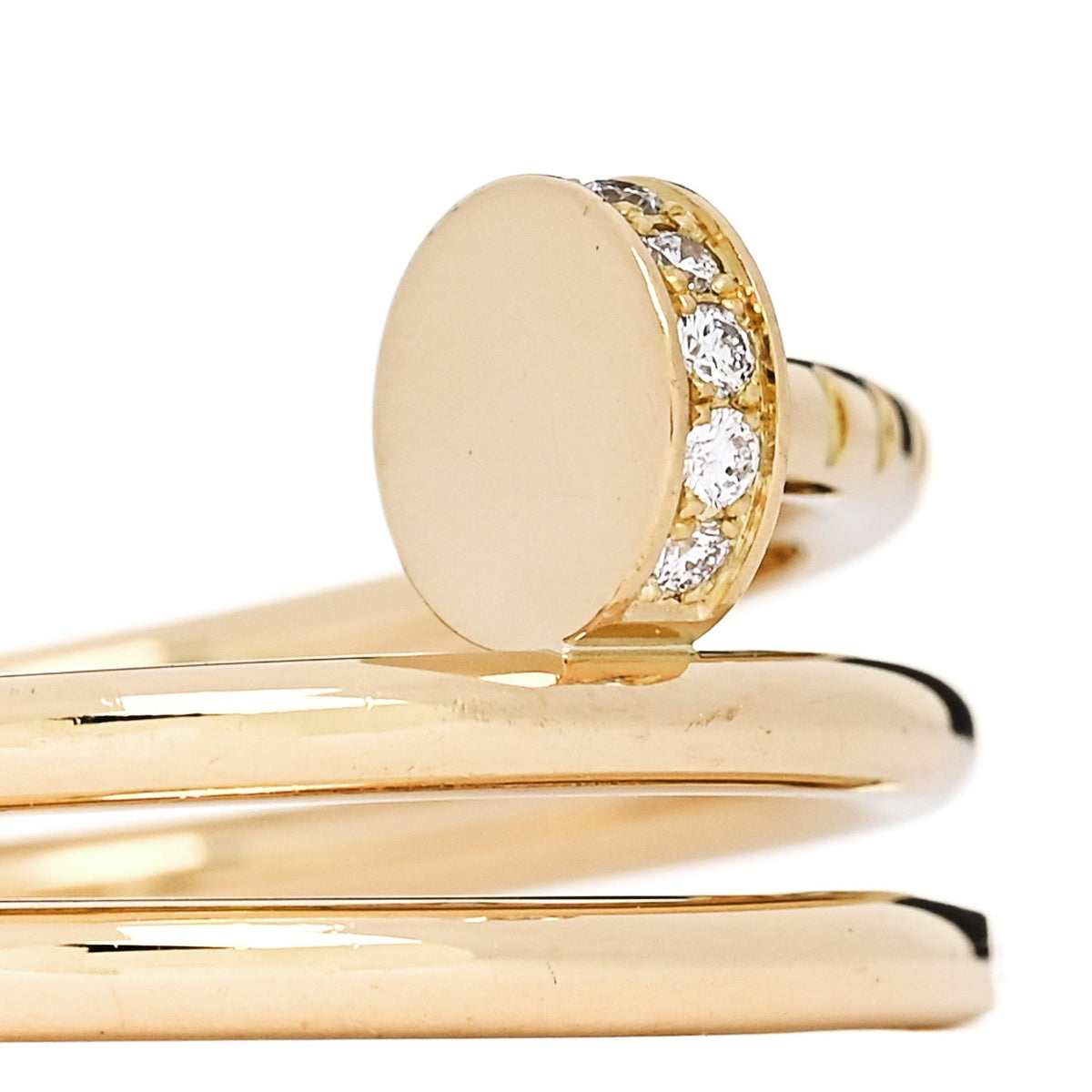 18K Yellow Gold Diamond Double Juste Un Clou Ring 51 5.75