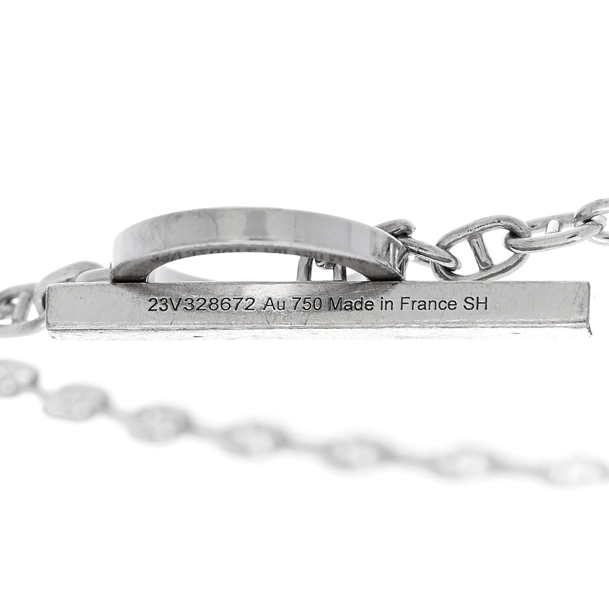 18K White Gold Diamond Chaine d'Ancre Contour Bracelet SH