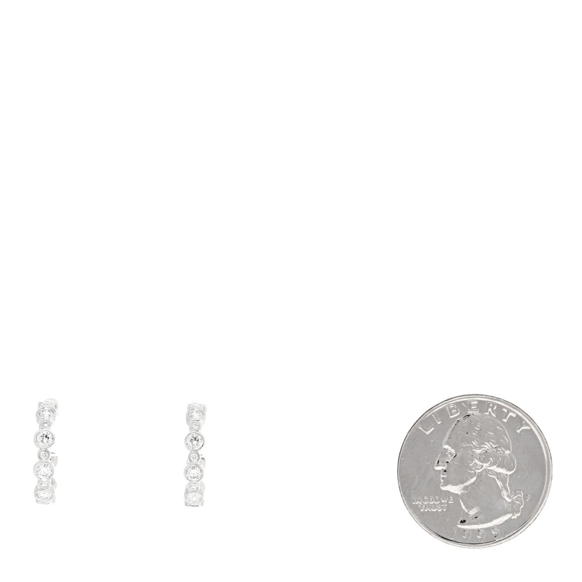Platinum Diamond Jazz Hoop Earrings