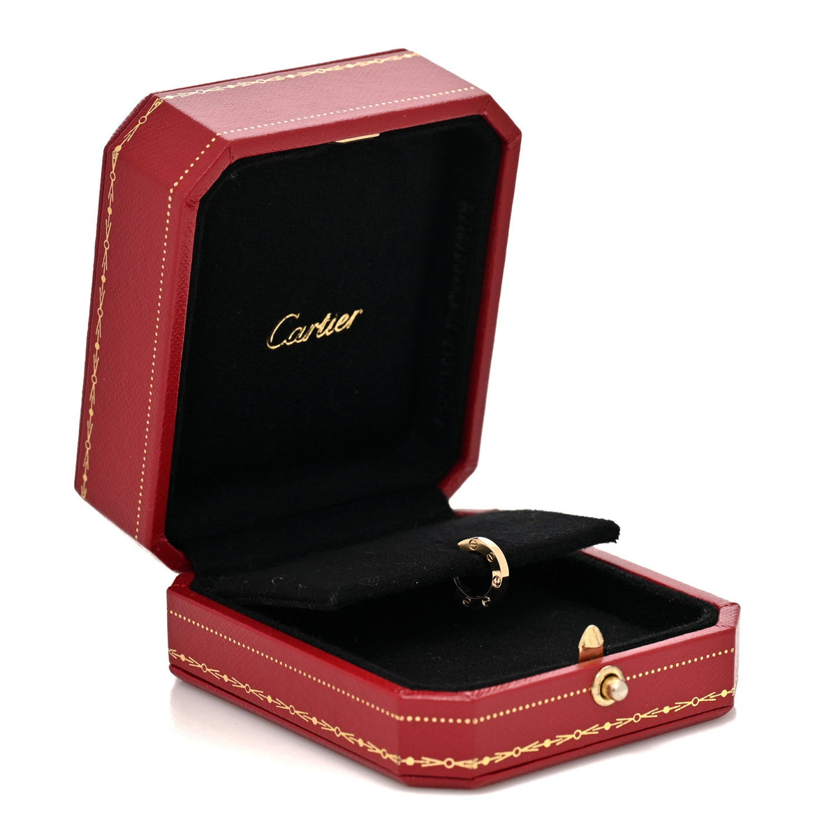 18K Yellow Gold Single LOVE Hoop Earring