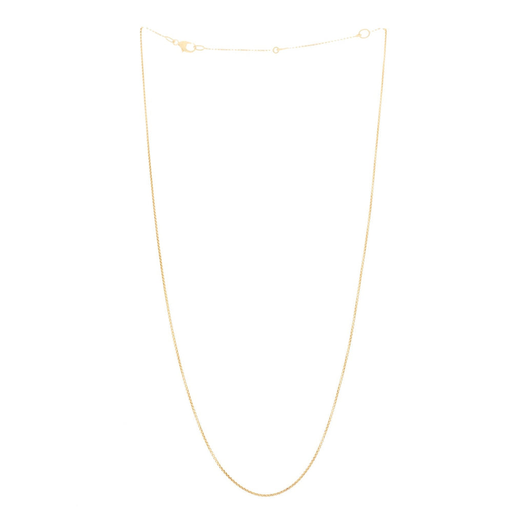 18K Yellow Gold 1mm Box Chain Necklace 18"