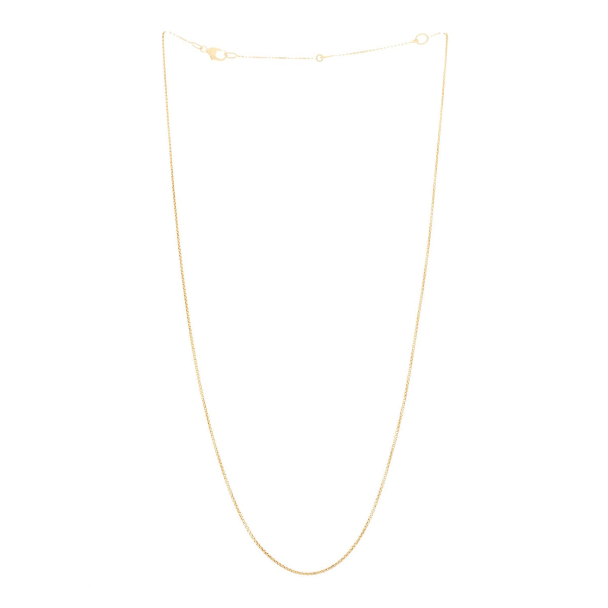 18K Yellow Gold 1mm Box Chain Necklace 18"