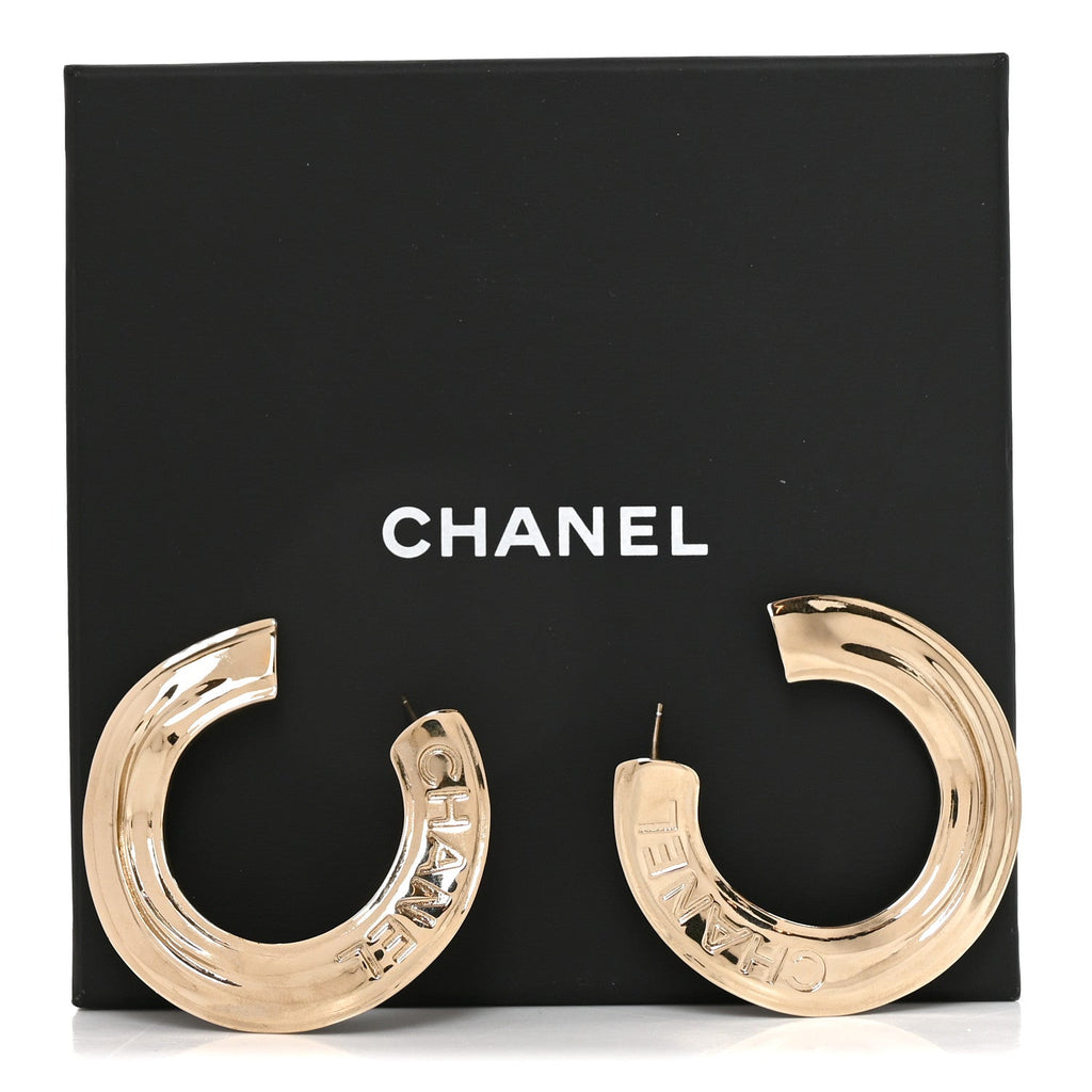 Logo Hoop Earrings Gold