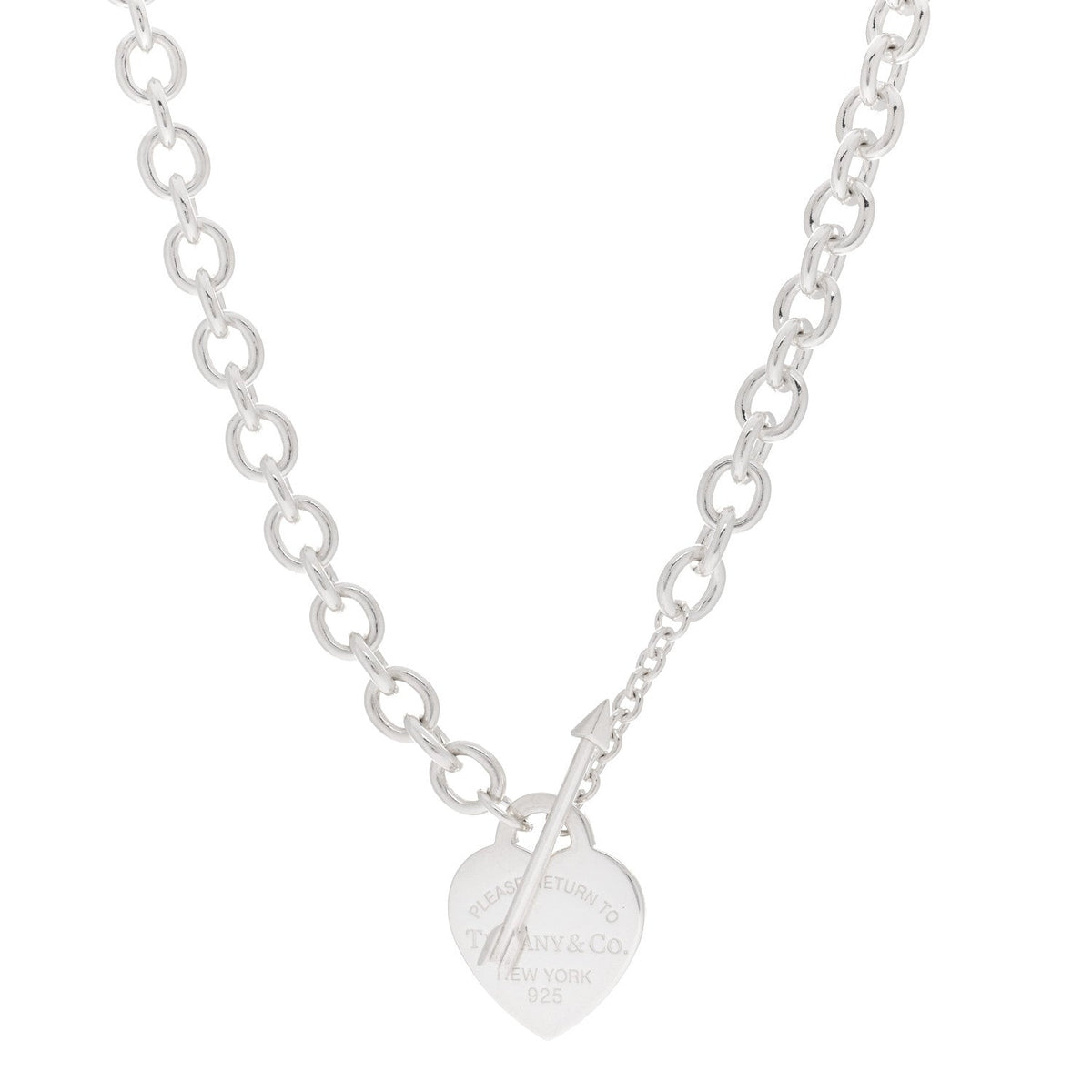 Sterling Silver Return to Tiffany Love Struck Heart Tag Necklace