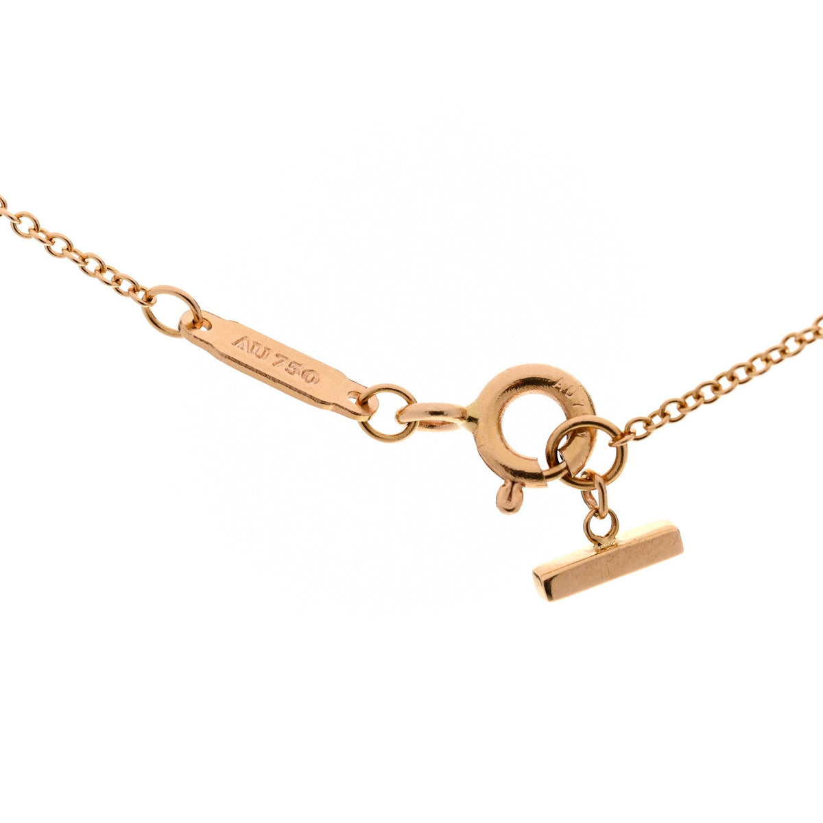 18K Rose Gold Small T Smile Pendant Necklace