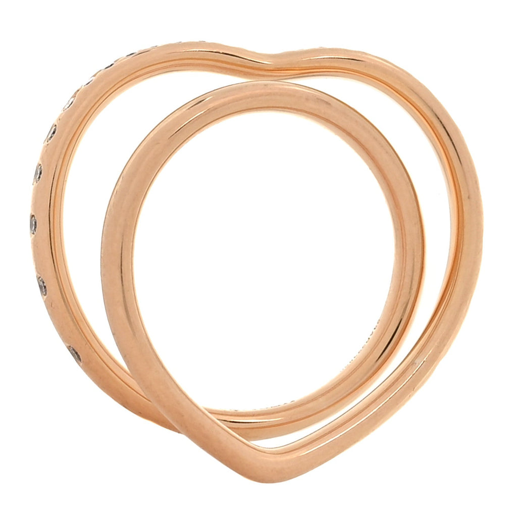 18K Rose Gold Diamond Vertige Coeur Ring 52 6