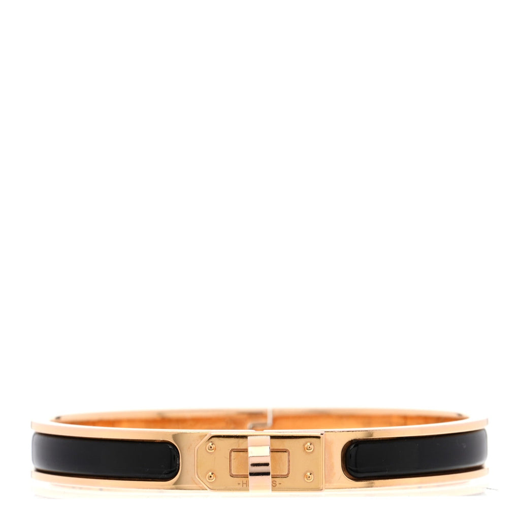 Enamel Mini Clic Kelly Bracelet PM Black