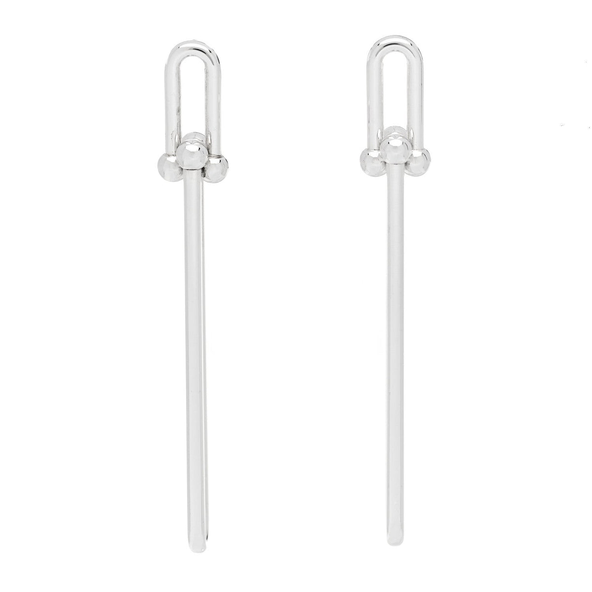Sterling Silver HardWear Double Long Link Earrings