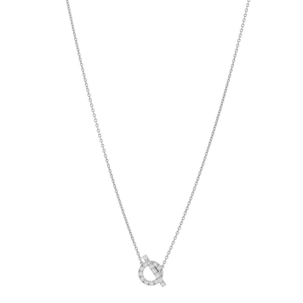 18K White Gold Diamond Finesse Pendant Necklace