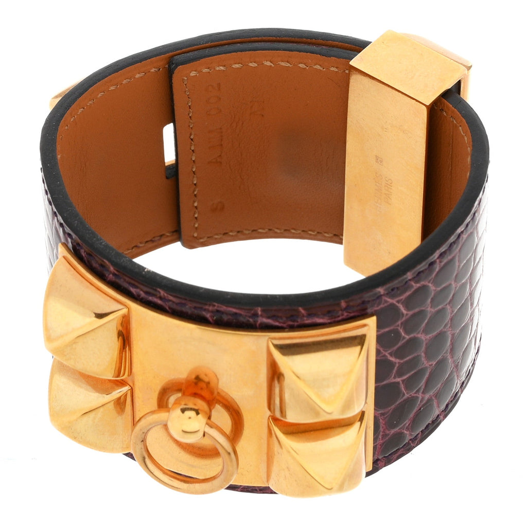 Shiny Alligator Collier De Chien CDC Bracelet S Amethyst