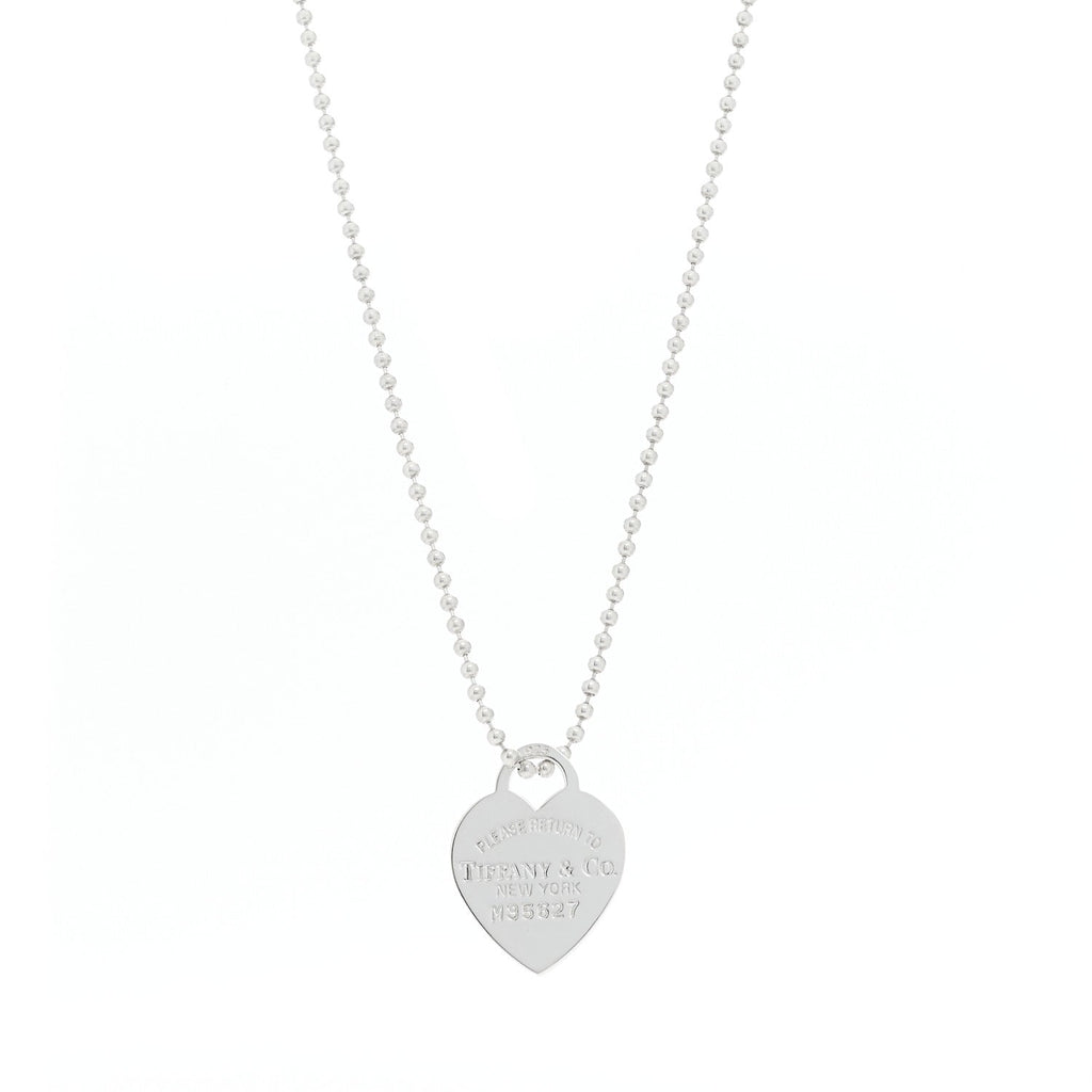 Sterling Silver Return To Tiffany Heart Pendant Bead Chain Necklace