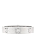 18K White Gold Diamond 4mm LOVE Wedding Band Ring 53 6.5