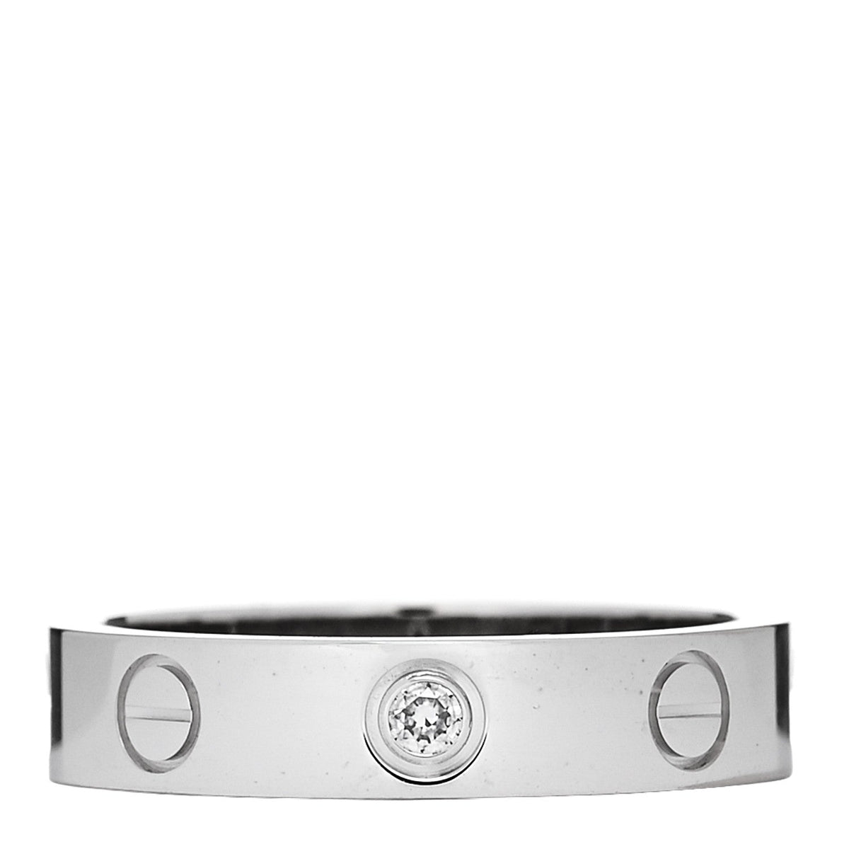 18K White Gold Diamond 4mm LOVE Wedding Band Ring 49 4.75