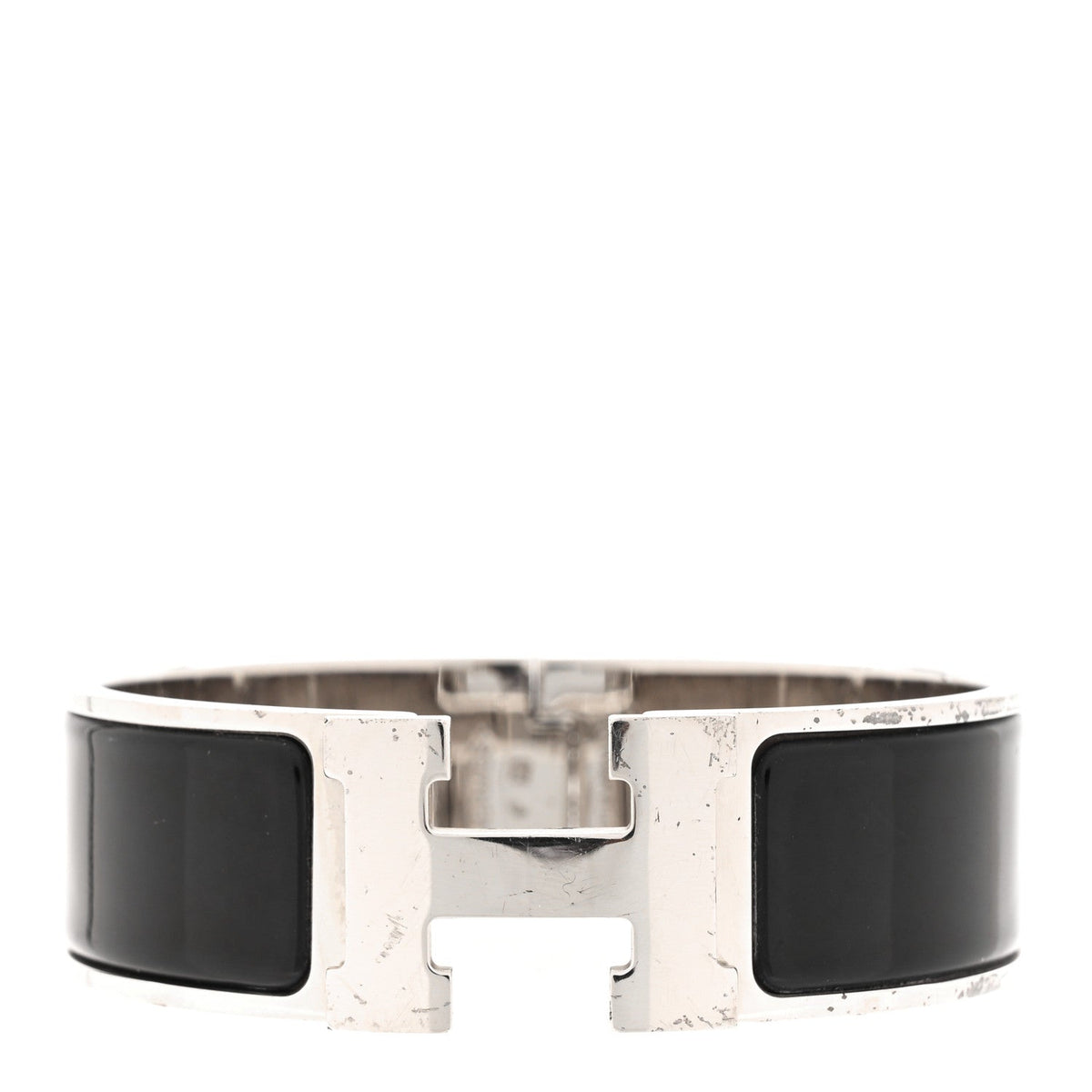 Enamel Wide Clic Clac H Bracelet GM Black