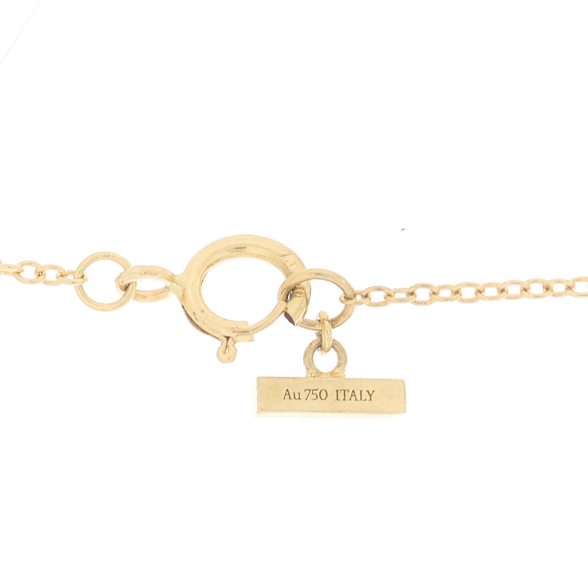 18K Yellow Gold Diamond Mother of Pearl T Circle Pendant Necklace