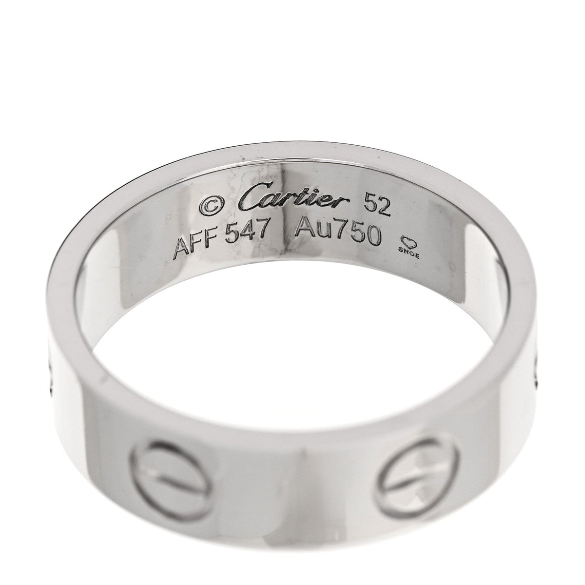 18K White Gold 5.5mm LOVE Ring 52 6