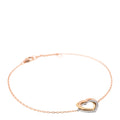 18K Pink Yellow White Gold Trinity Heart Bracelet