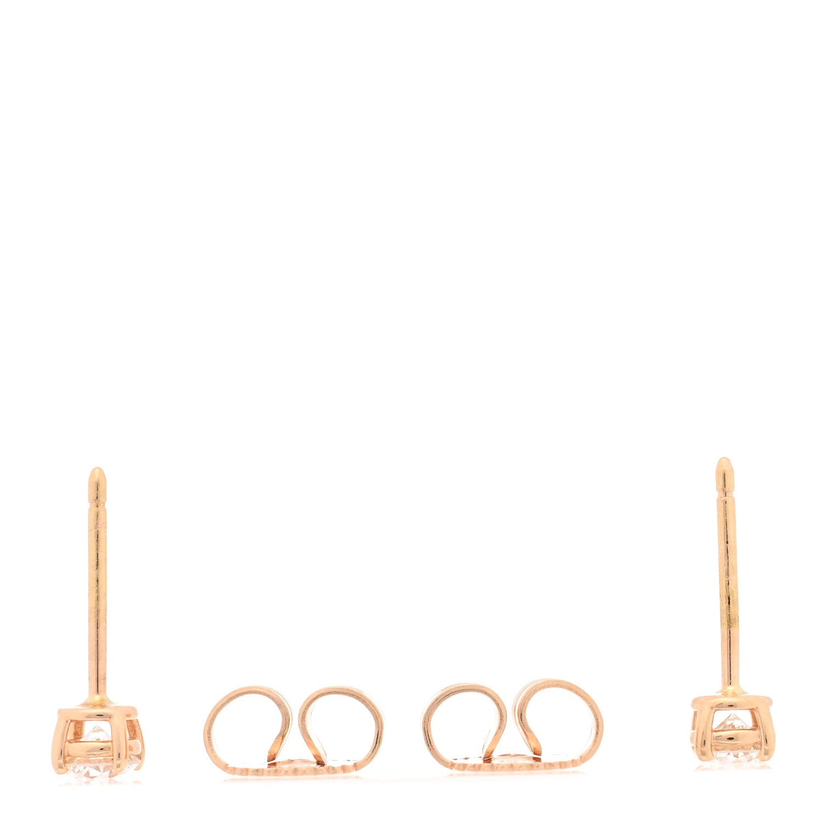 18K Rose Gold Diamond .28ctw Solitaire Earrings