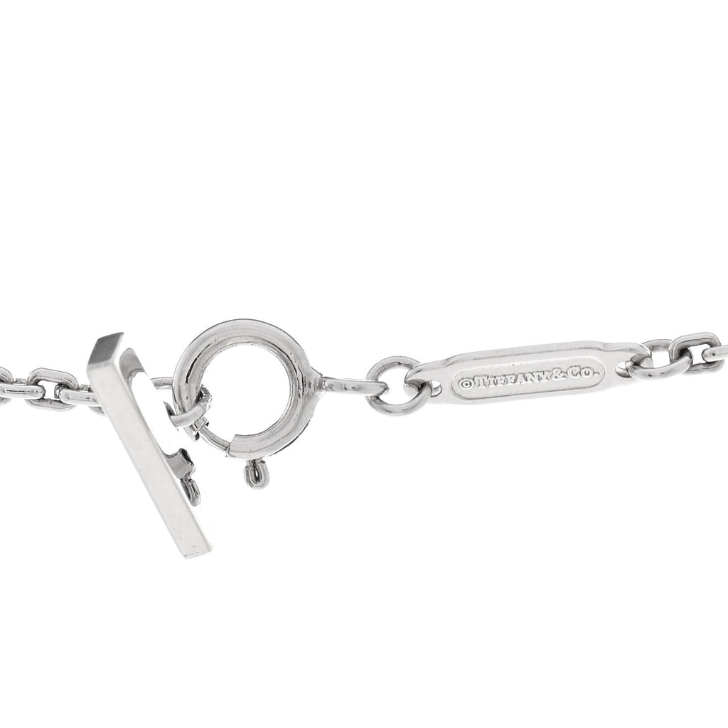 18K White Gold Diamond Large T T1 Circle Pendant Necklace