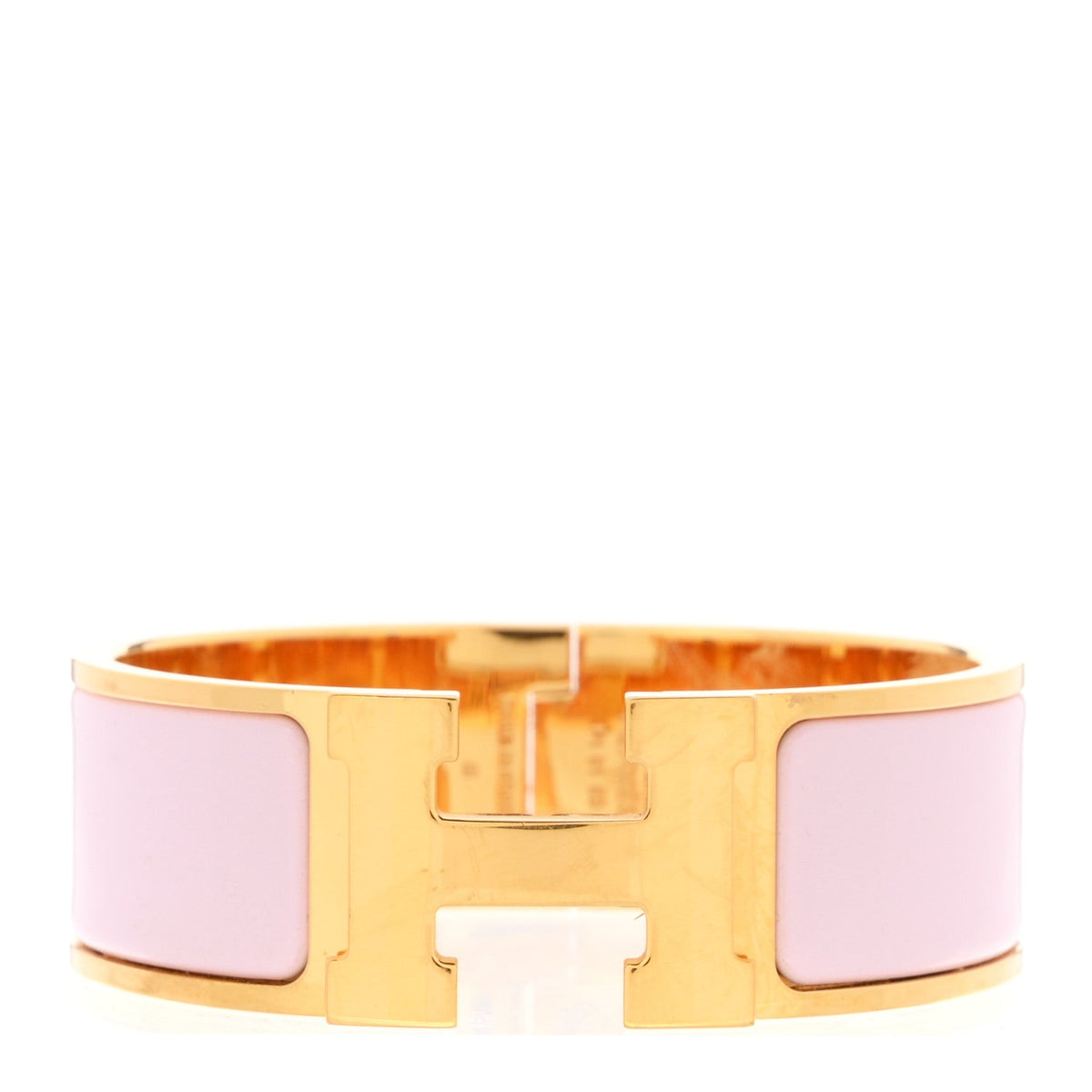 Enamel Wide Clic Clac H Bracelet PM Rose Dragee