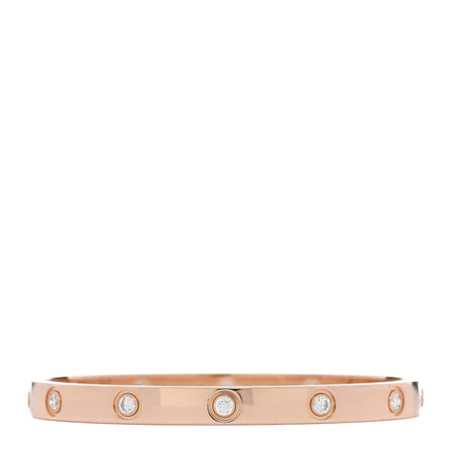 18K Pink Gold 10 Diamond LOVE Bracelet 17
