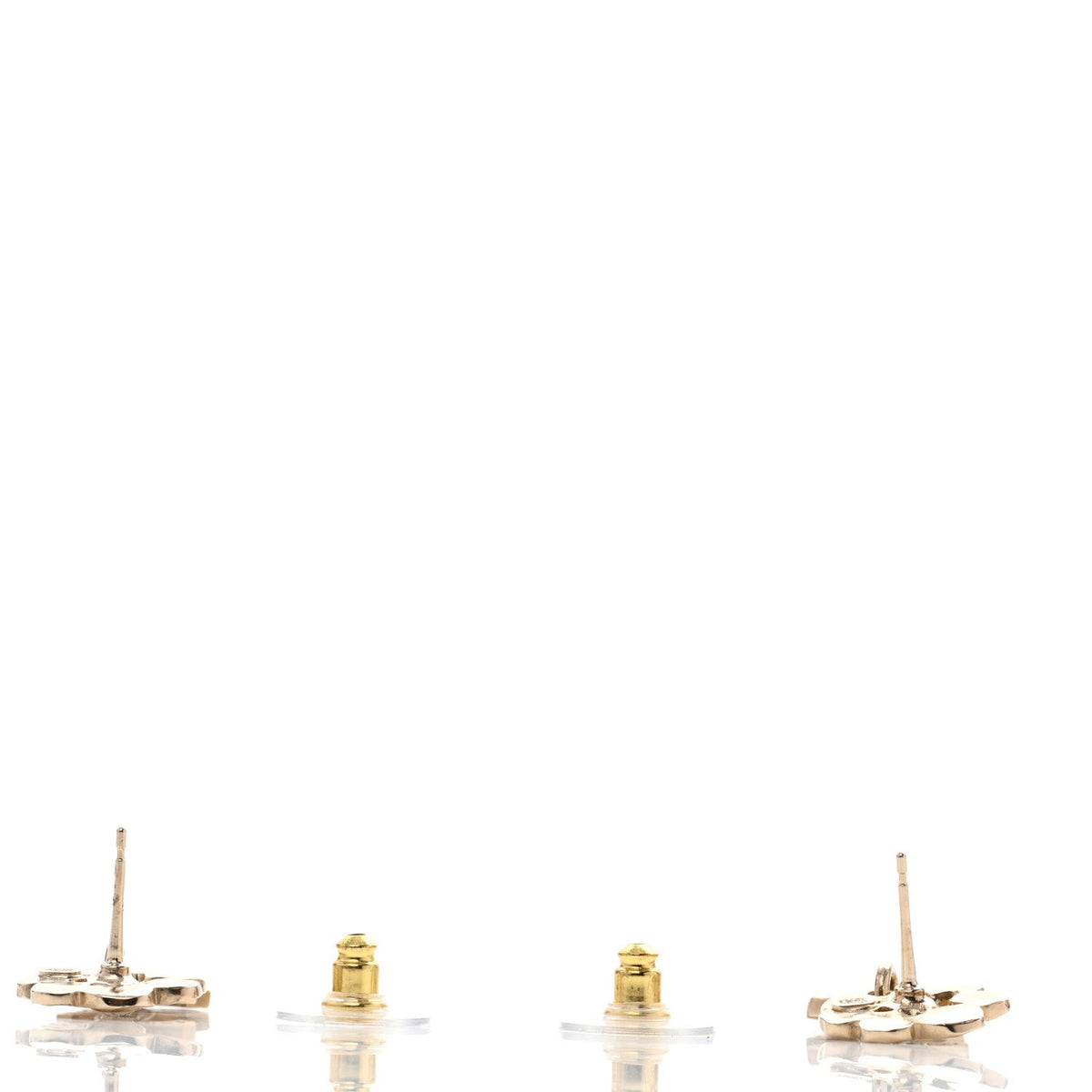Crystal CC Flower Drop Earrings Gold