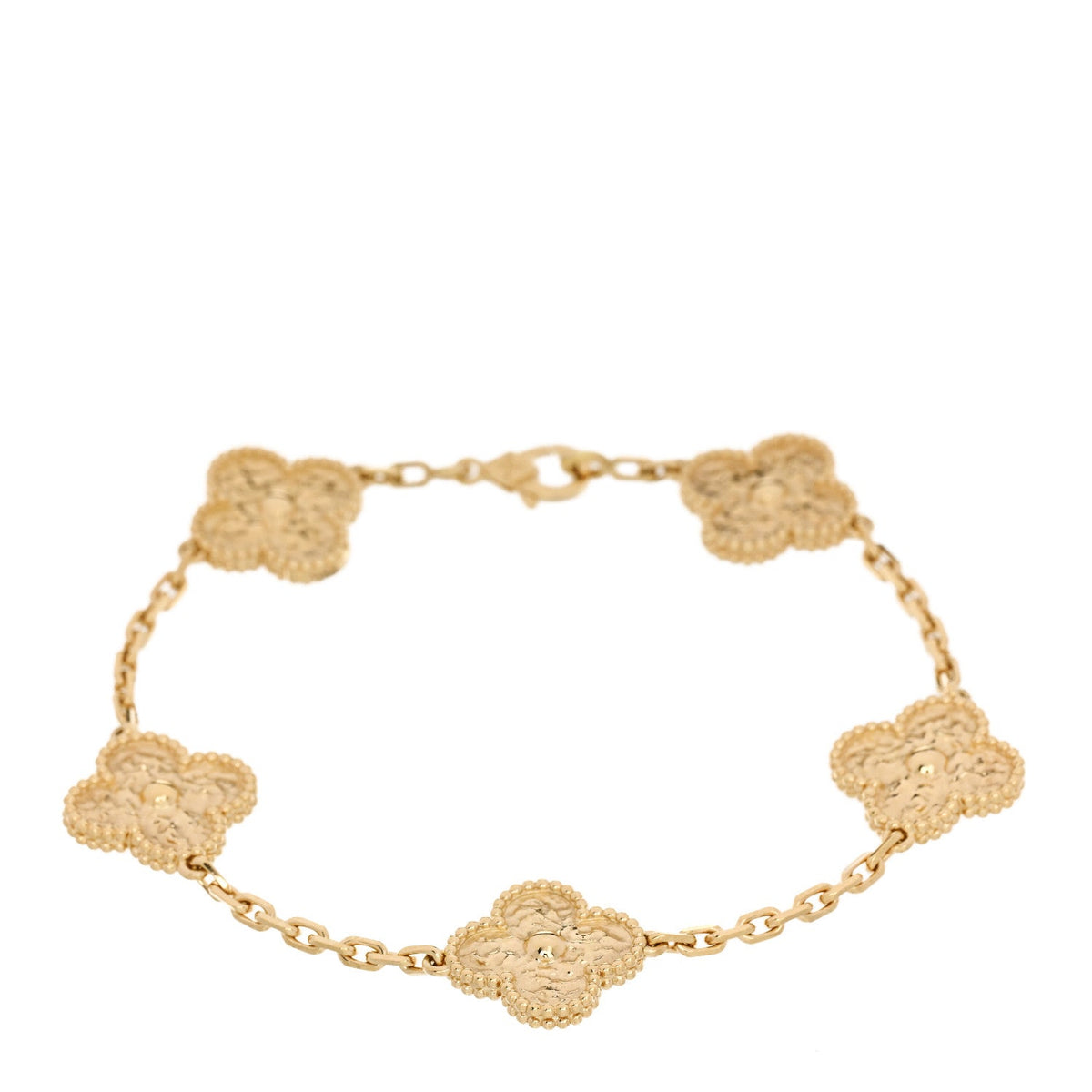 18K Yellow Gold 5 Motifs Vintage Alhambra Bracelet
