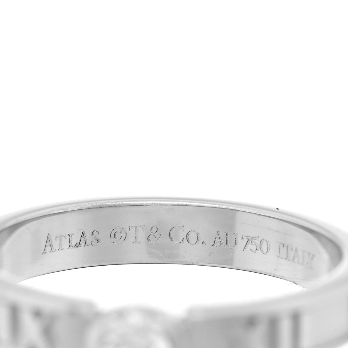 18K White Gold Diamond Atlas Solitaire Band Ring 49 5