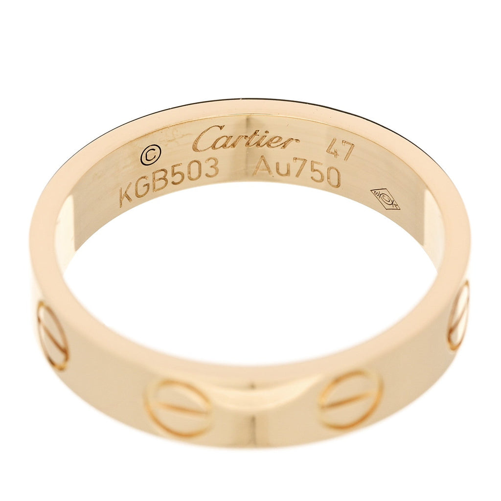 18K Yellow Gold 3.5mm LOVE Wedding Band Ring 47 4