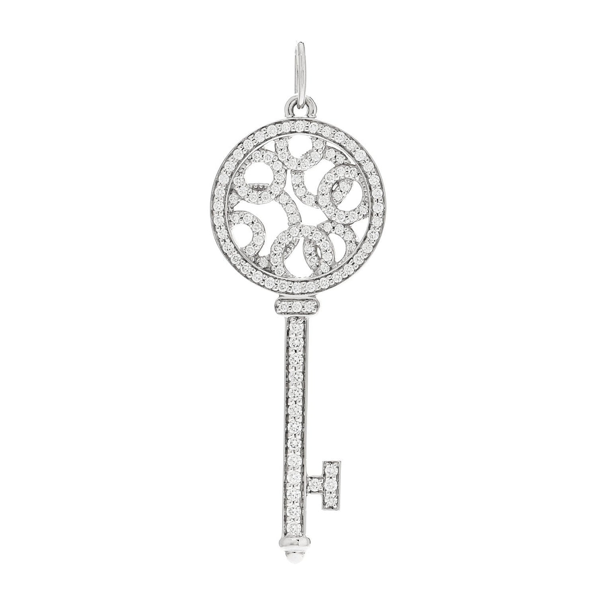 Platinum Diamond Small Bubbles Key Pendant