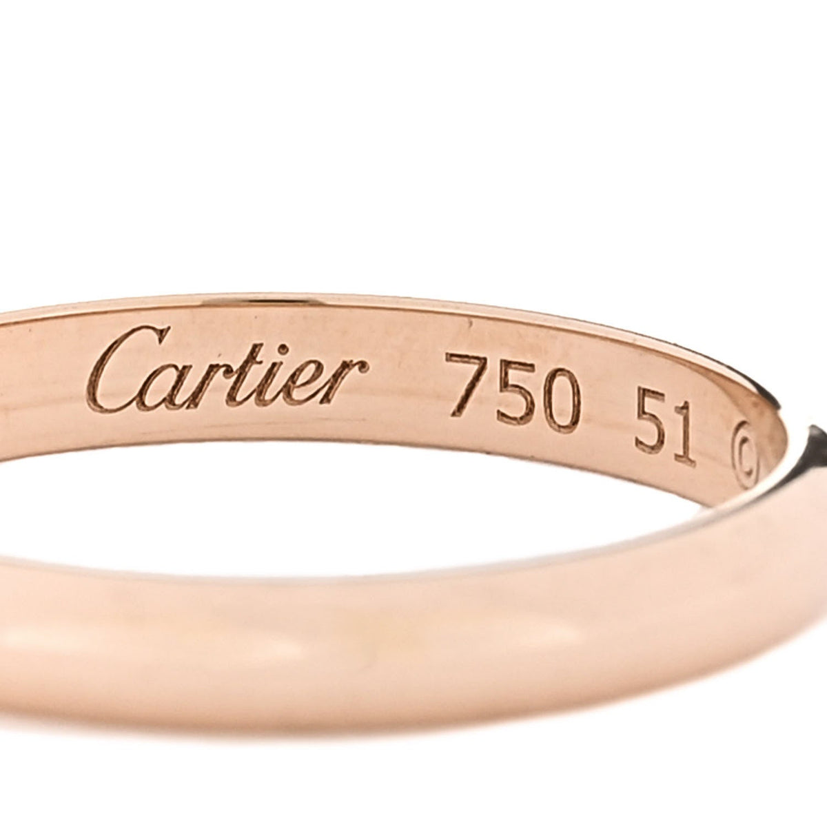 18K Pink Gold 2.5mm 1895 Wedding Band Ring 51 5.75