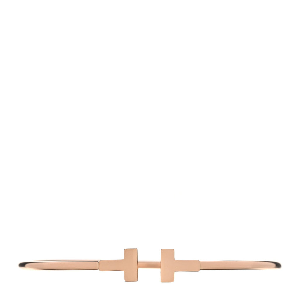 18K Rose Gold Narrow T Wire Bracelet