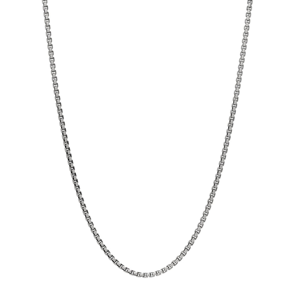 Sterling Silver 14K Yellow Gold 2.7mm Small Box Chain Necklace 18"