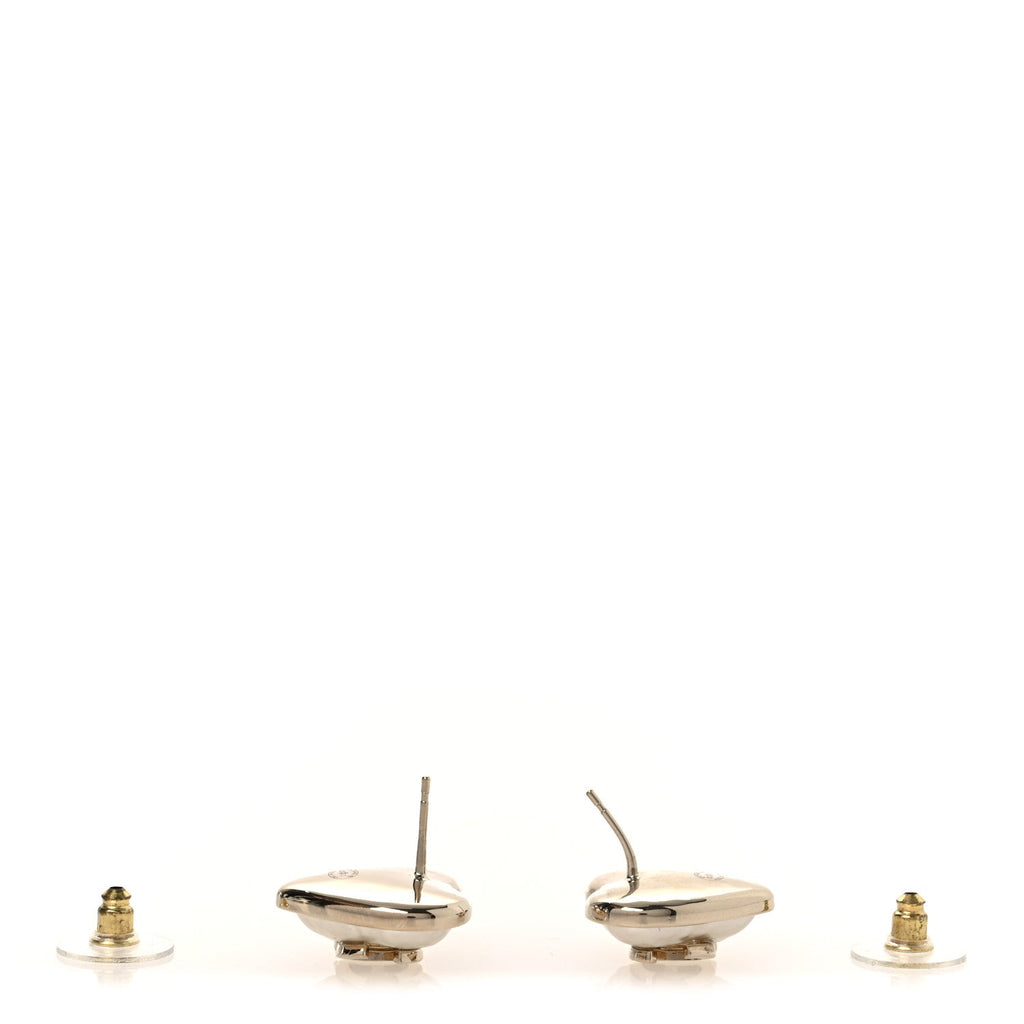 Pearl CC Heart Earrings Gold