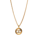 CC Chain Pendant Long Necklace Gold