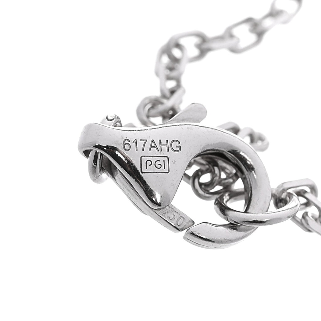 18K White Gold Diamond Pave Love Chain Bracelet
