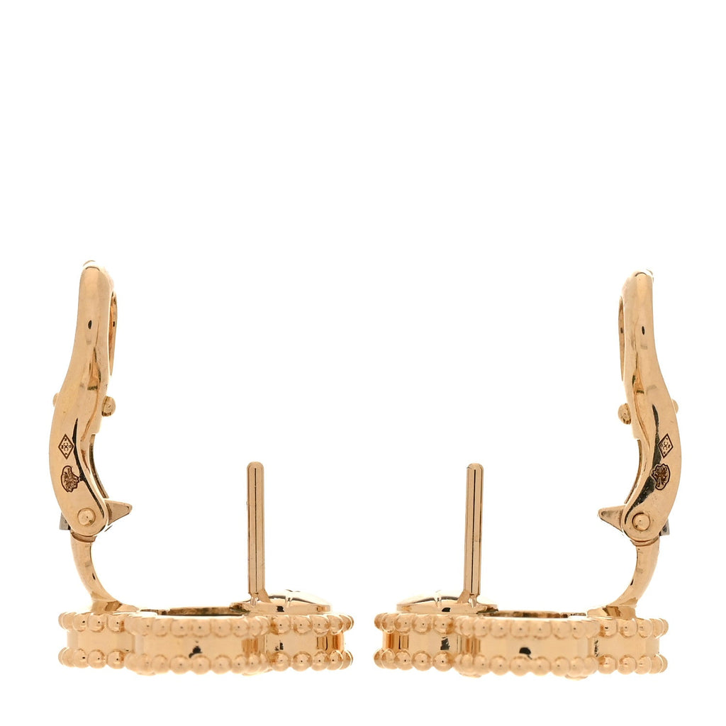 18K Yellow Gold Malachite Vintage Alhambra Earrings
