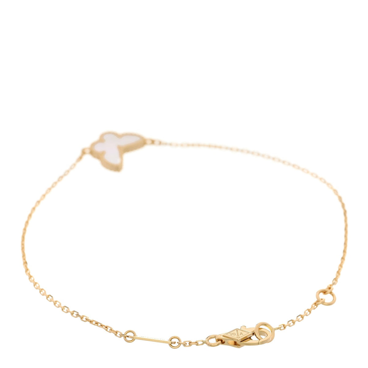 18K Yellow Gold Mother of Pearl Sweet Alhambra Butterfly Bracelet