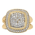 18K Yellow Gold Diamond 11mm Pave Albion Ring 54 6.75