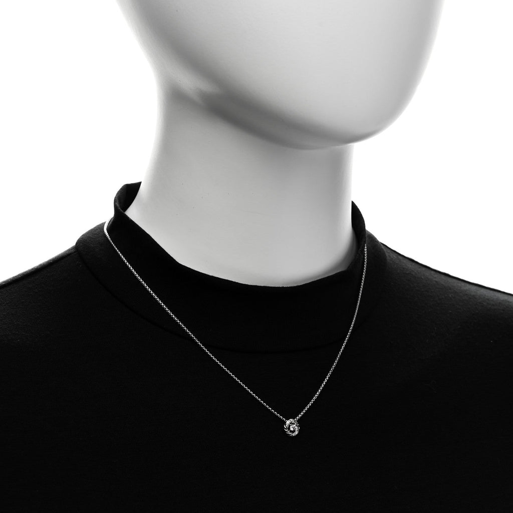 Sterling Silver Diamond 8mm Petite Infinity Pendant Necklace
