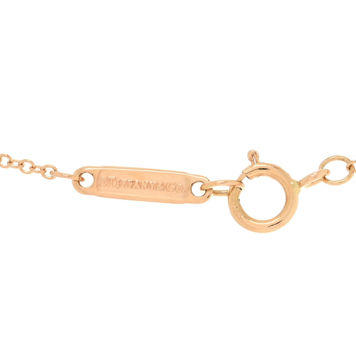 18K Rose Gold Diamond Small T Smile Pendant Necklace