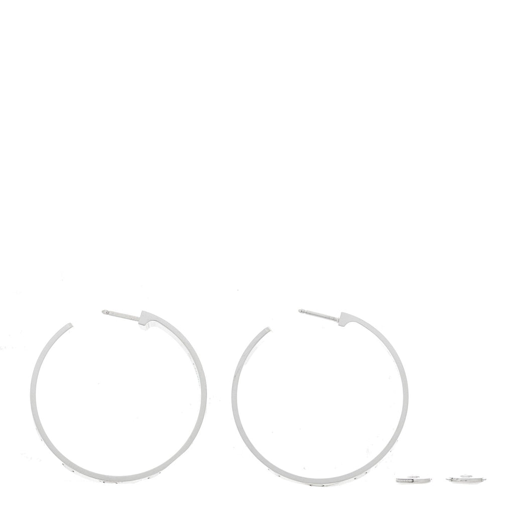 18K White Gold Large LOVE Hoop Earrings
