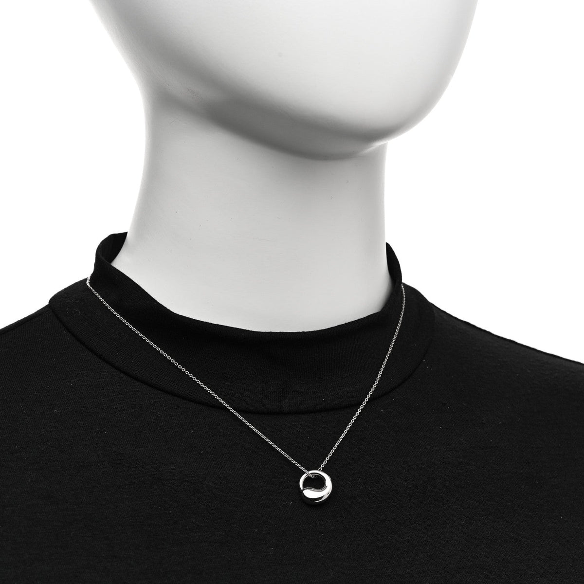 Sterling Silver 12mm Elsa Peretti Eternal Circle Pendant Necklace