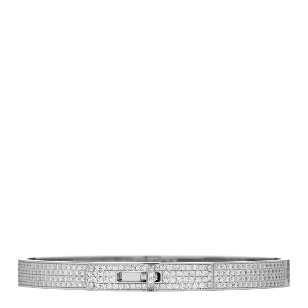 18K White Gold Diamond Kelly Full Pave Bracelet XS