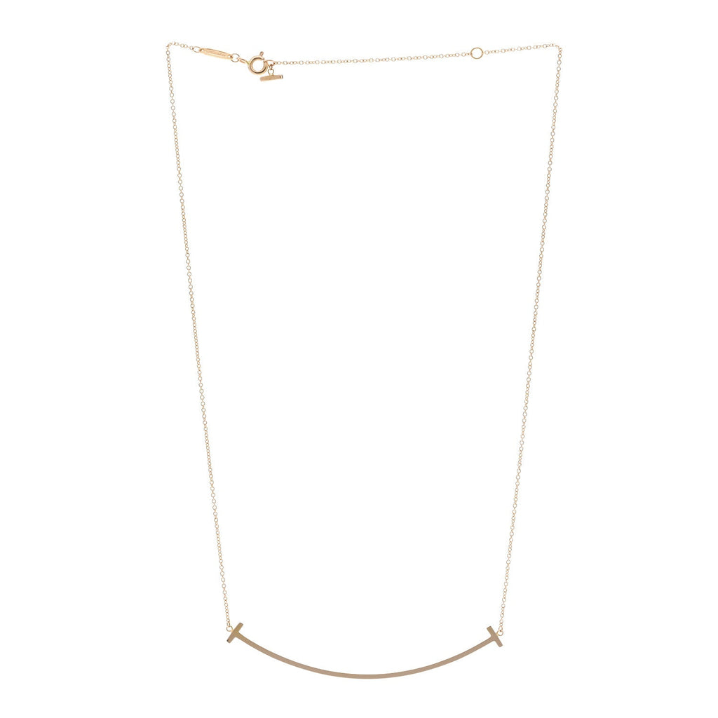 18K Rose Gold Large T Smile Pendant Necklace