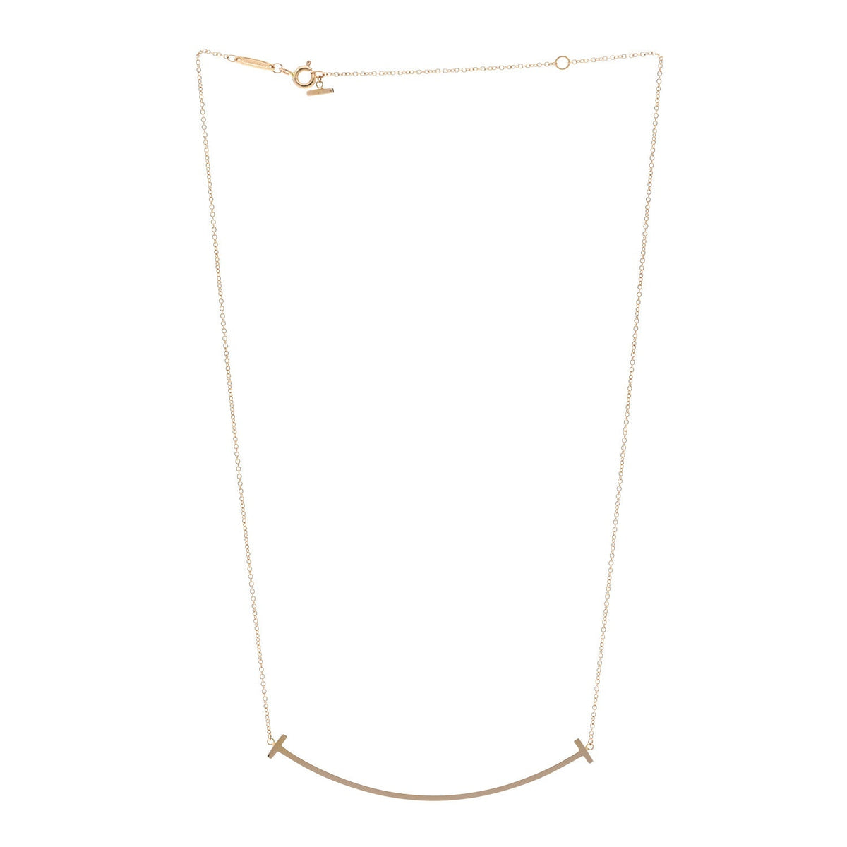 18K Rose Gold Large T Smile Pendant Necklace