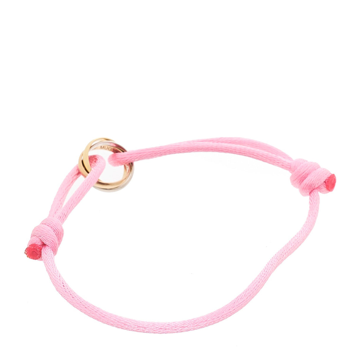 18k Pink Yellow White Gold Trinity Adjustable Cord Bracelet Pink